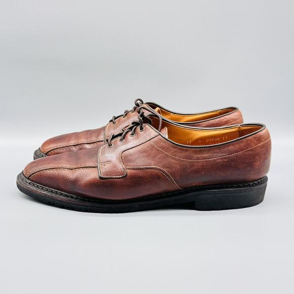Allen Edmonds Shoes Mens 11 Brown Leather Derby Oxford Mapleton Split Toe USA main image 7